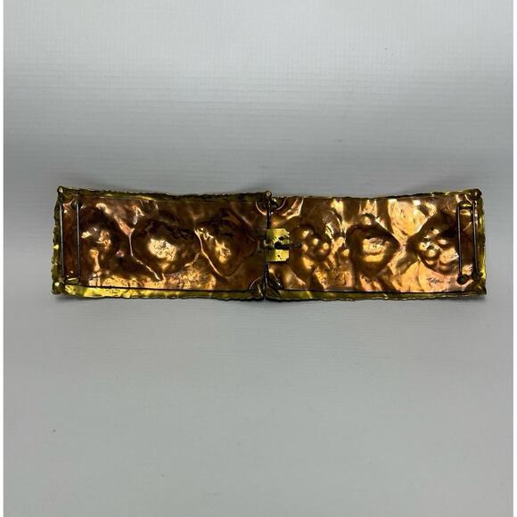 Vintage ARTISAN Chunky Gold Tone & Copper 2-Piece Art Deco Belt Buckle 11 Inches main image 9